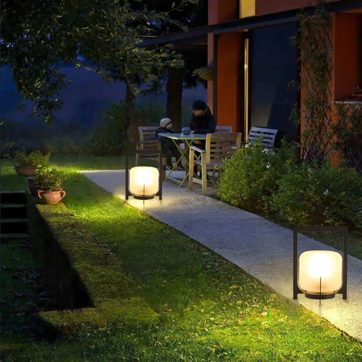 Antizer Solar Glass Lantern Outdoor Light for Garden