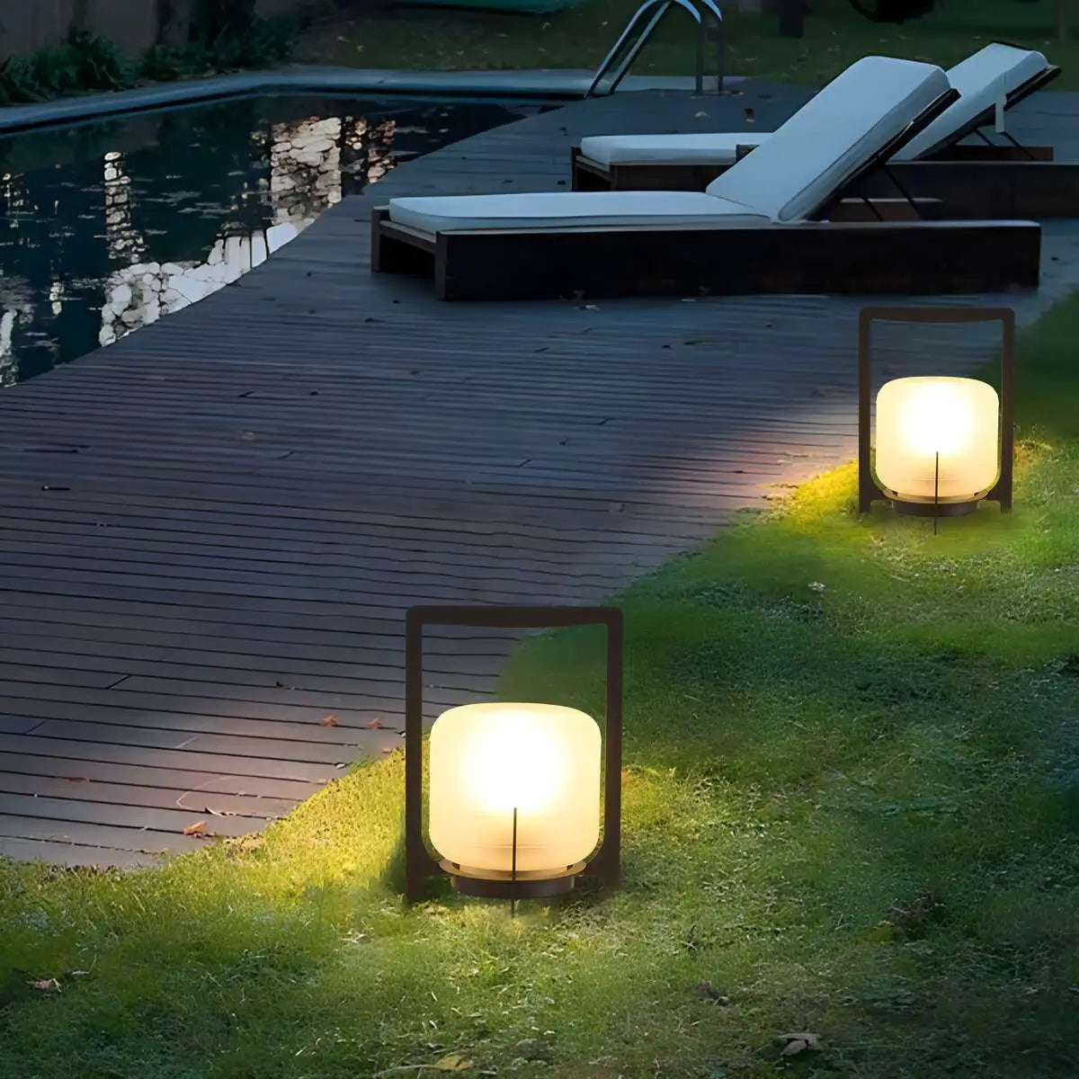 Antizer Solar Glass Lantern Outdoor Light for Garden