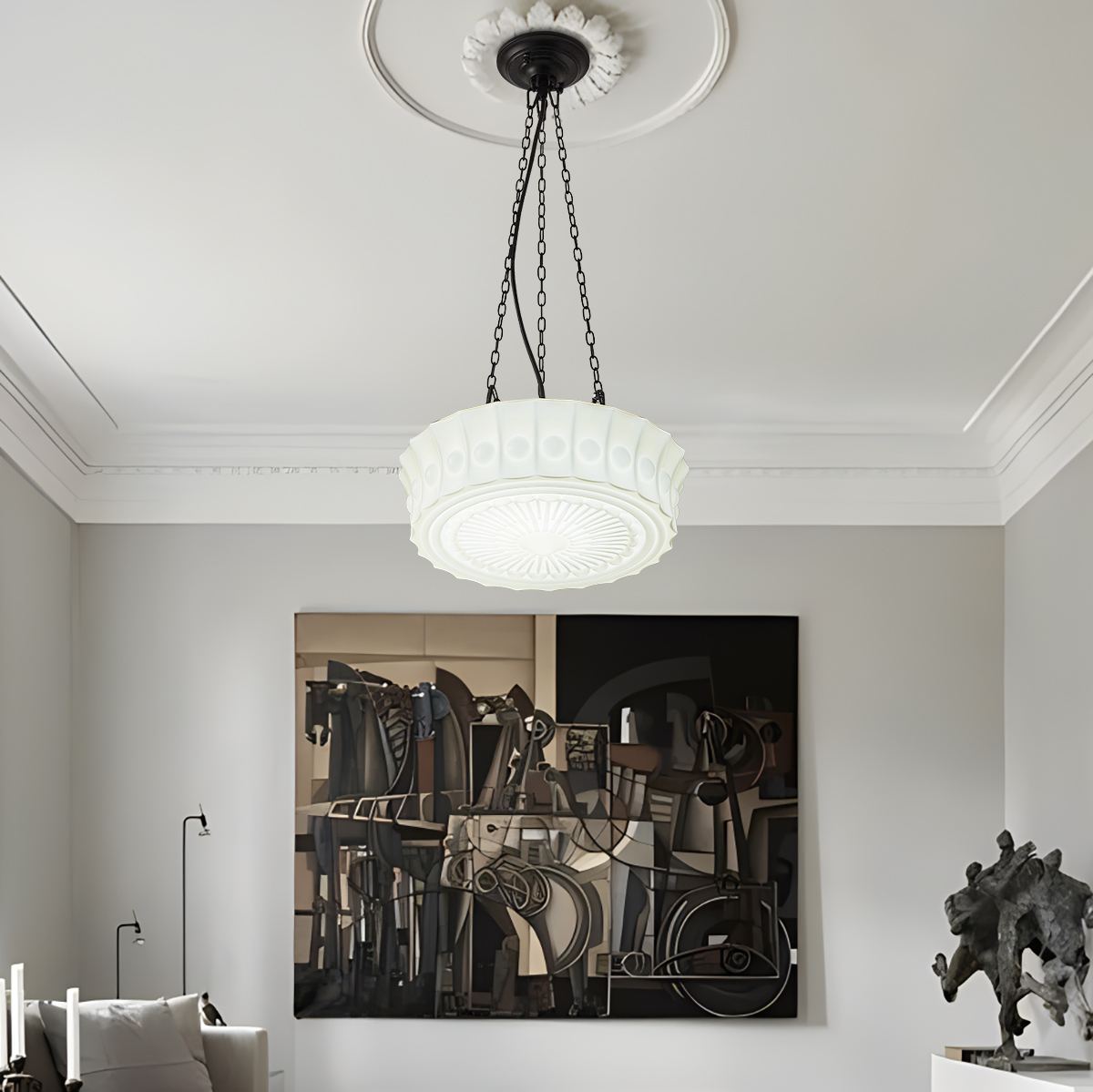 Antizer Hailie Vintage French Dome Pendant Light for Living Room