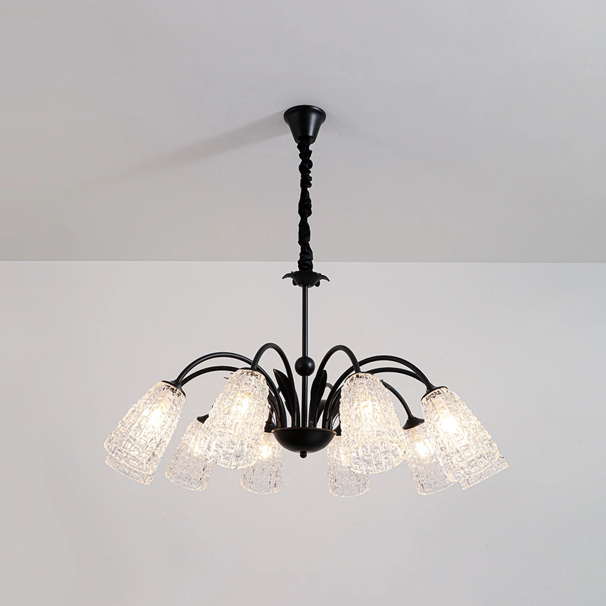 Antizer American Retro Iron Glass Chandelier 10 Lights