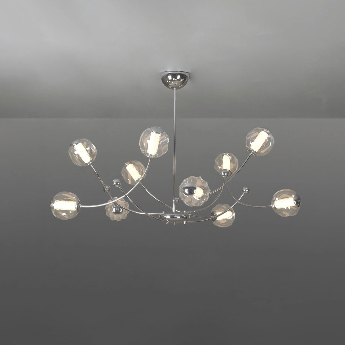 Antizer French Minimalist Glass Ball Chandelier 10 Heads