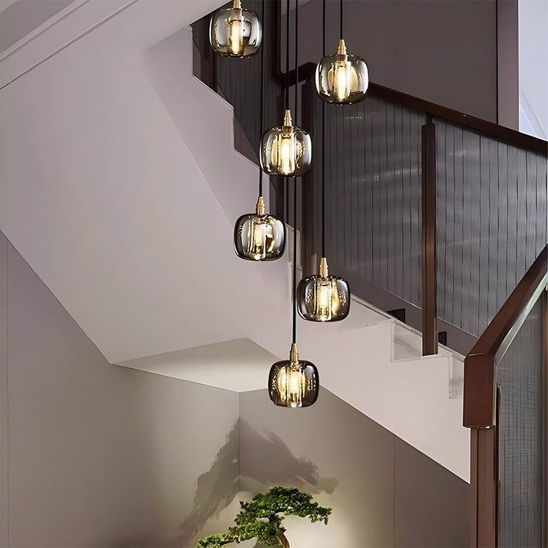 modern multi glass chandelier