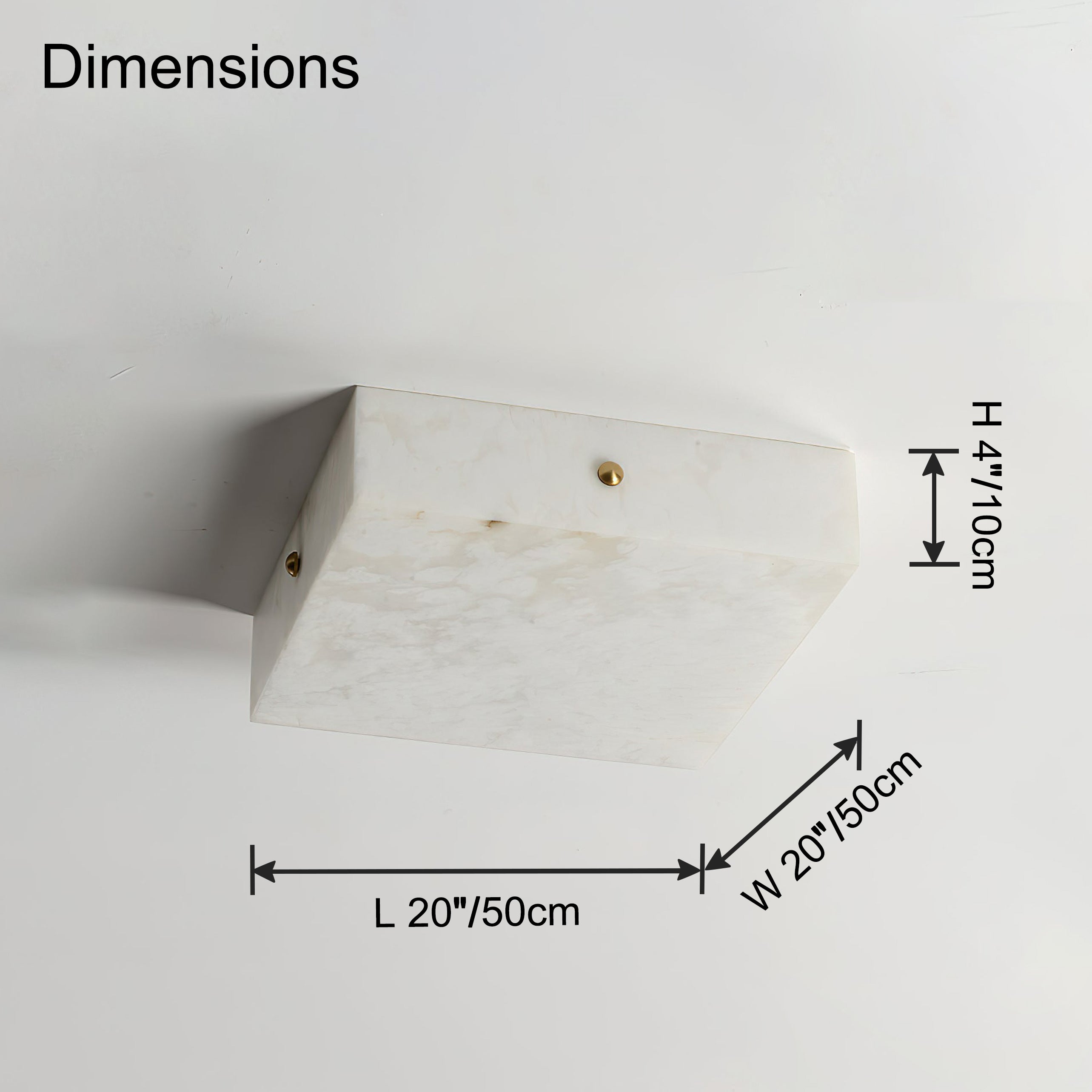 Antizer Minimalist Alabaster Square Ceiling Light