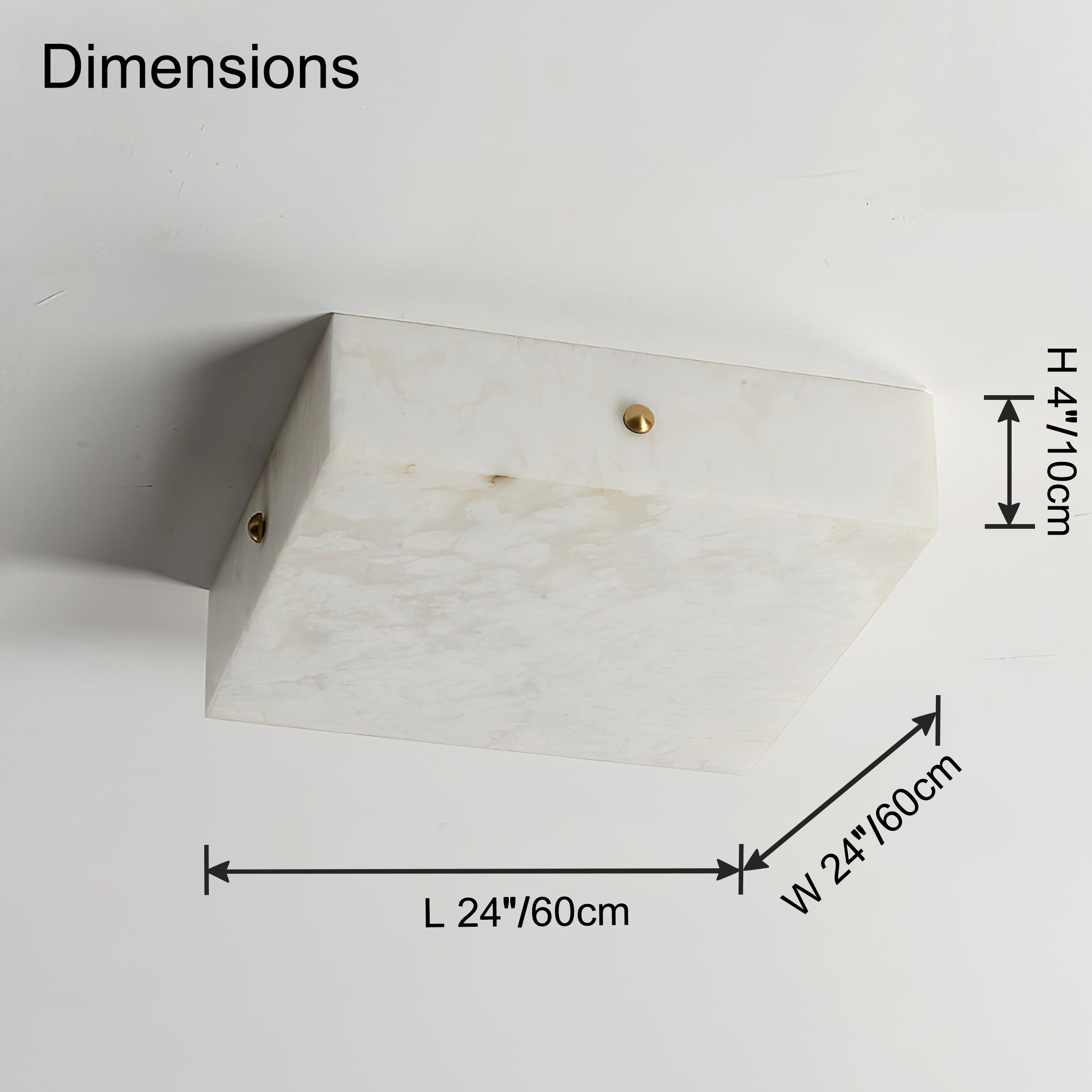 Antizer Minimalist Alabaster Square Ceiling Light