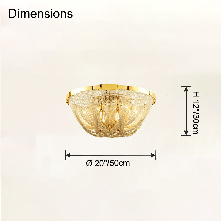 Antizer Luxury Chain Tassel Ceiling Light