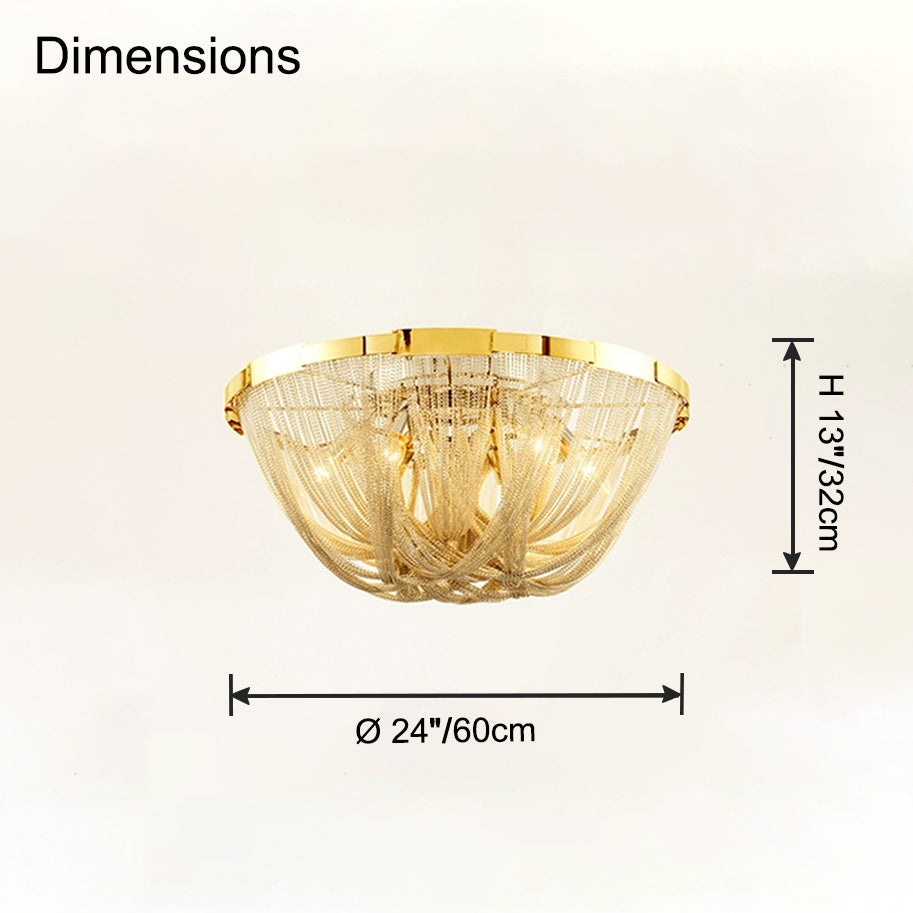 Antizer Luxury Chain Tassel Ceiling Light