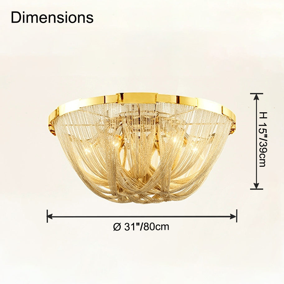 Antizer Luxury Chain Tassel Ceiling Light