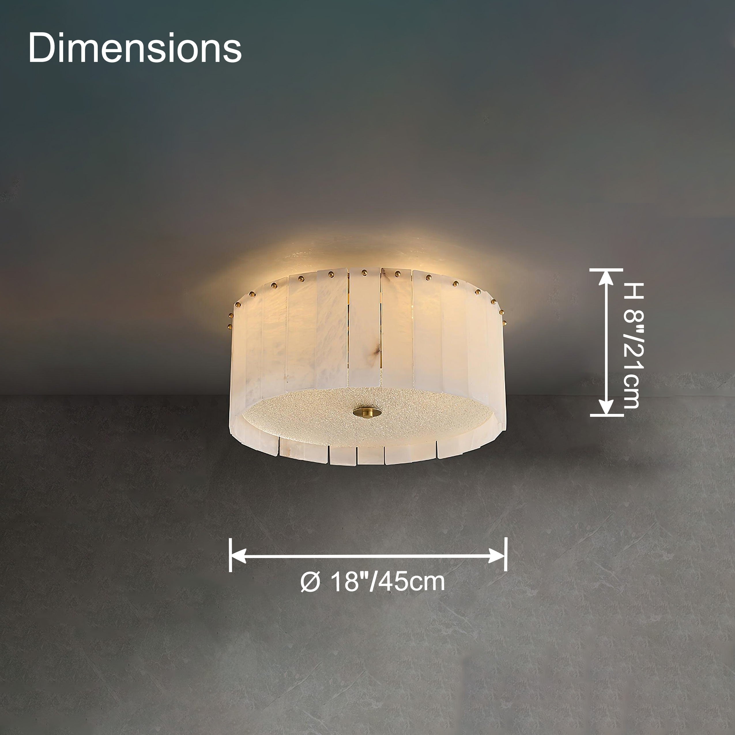 Antizer Modern Drum Alabaster Ceiling Light