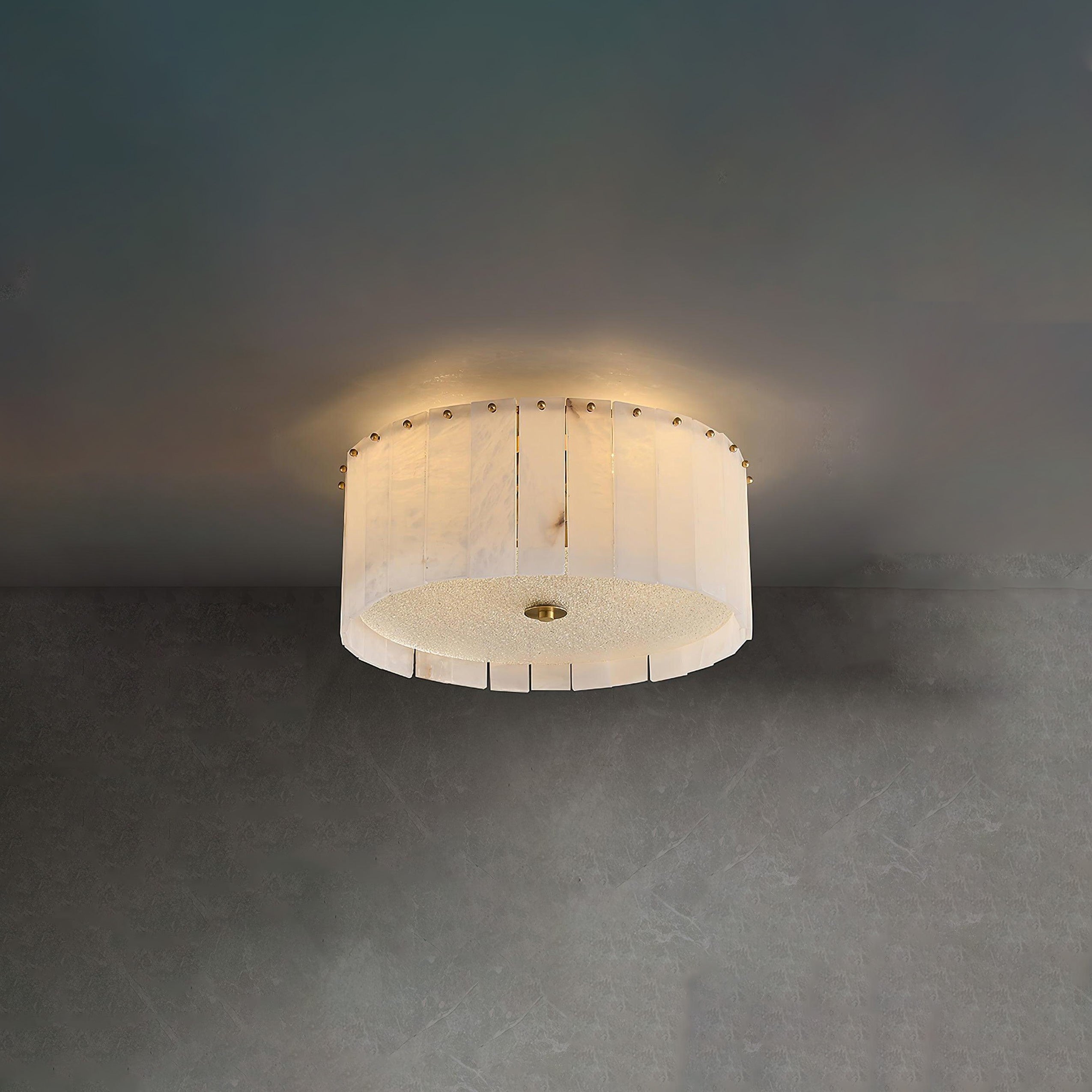 Antizer Modern Drum Alabaster Ceiling Light