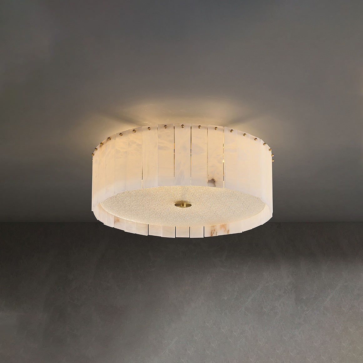 Antizer Modern Drum Alabaster Ceiling Light