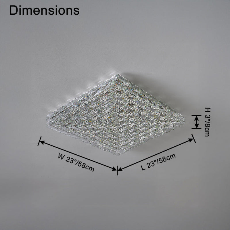 Antizer Modern Rectangle Crystal Ceiling Light