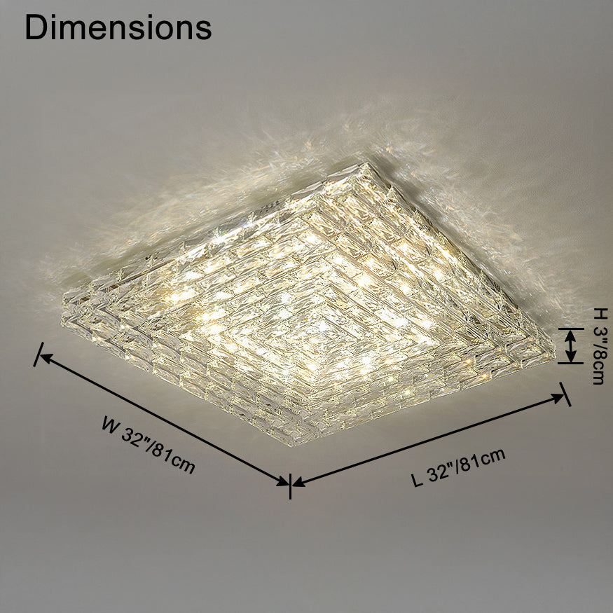 Antizer Modern Rectangle Crystal Ceiling Light