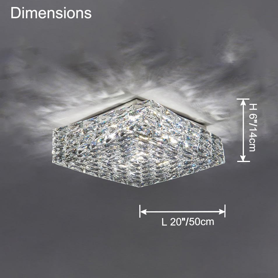 Antizer Modern Square Crystal LED Ceiling Light