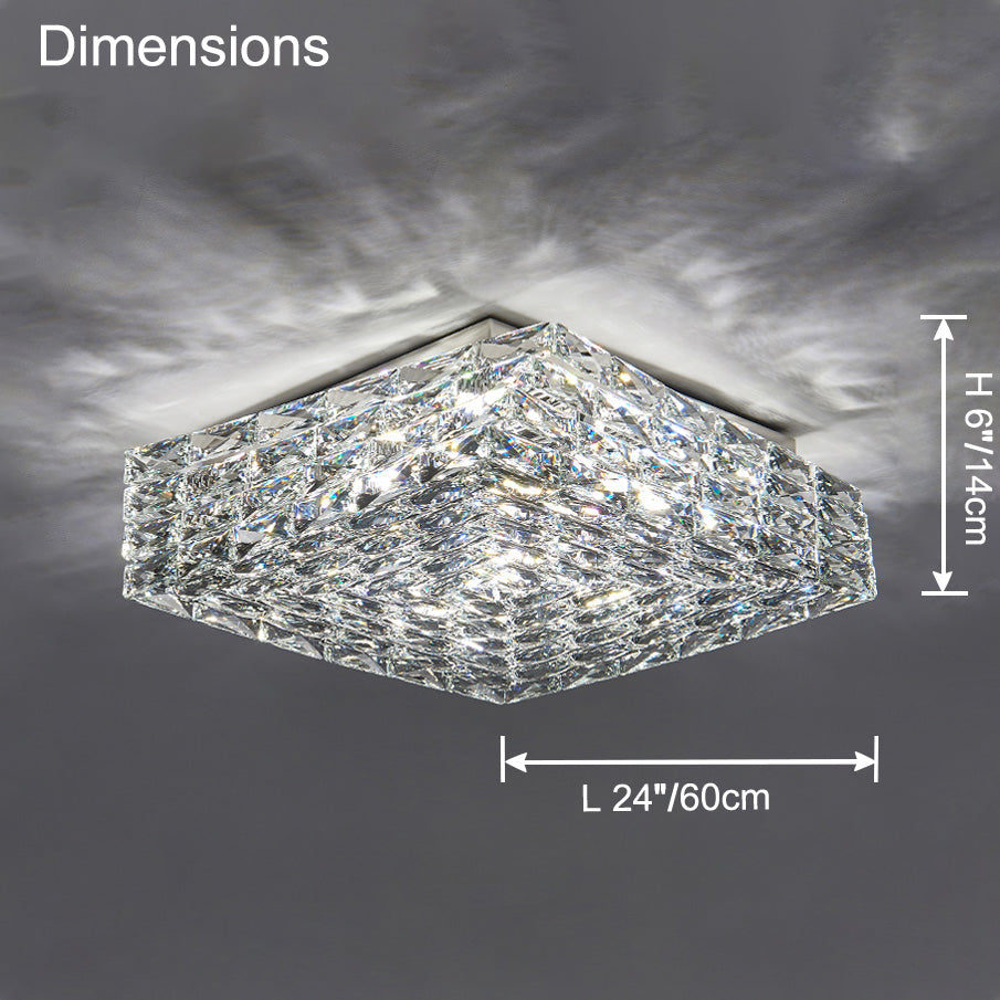 Antizer Modern Square Crystal LED Ceiling Light