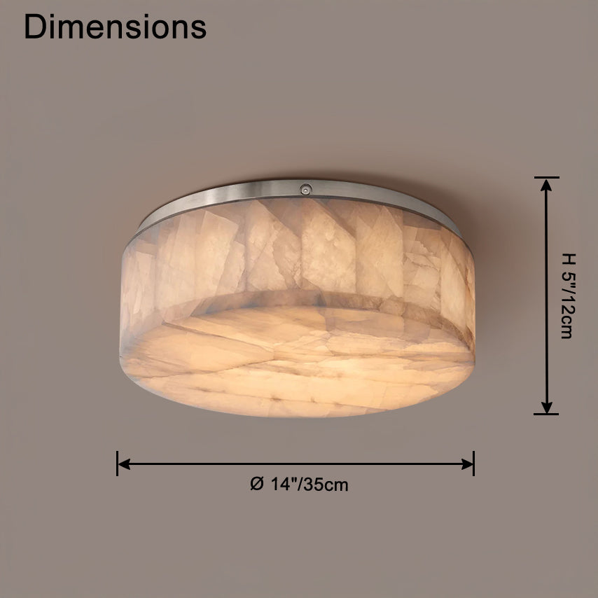 Antizer Minimalist Round Alabaster Ceiling Light