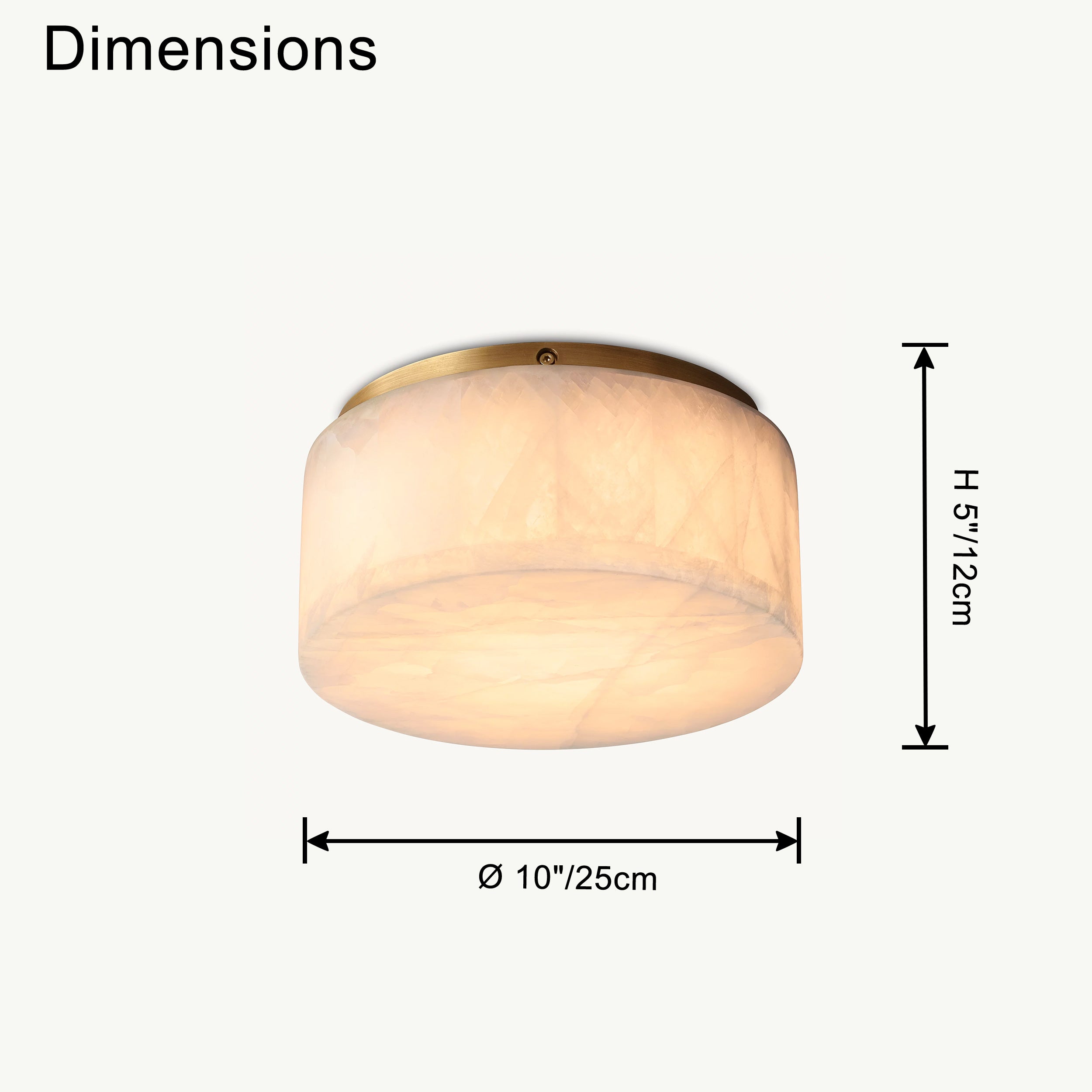 Antizer Minimalist Round Alabaster Ceiling Light