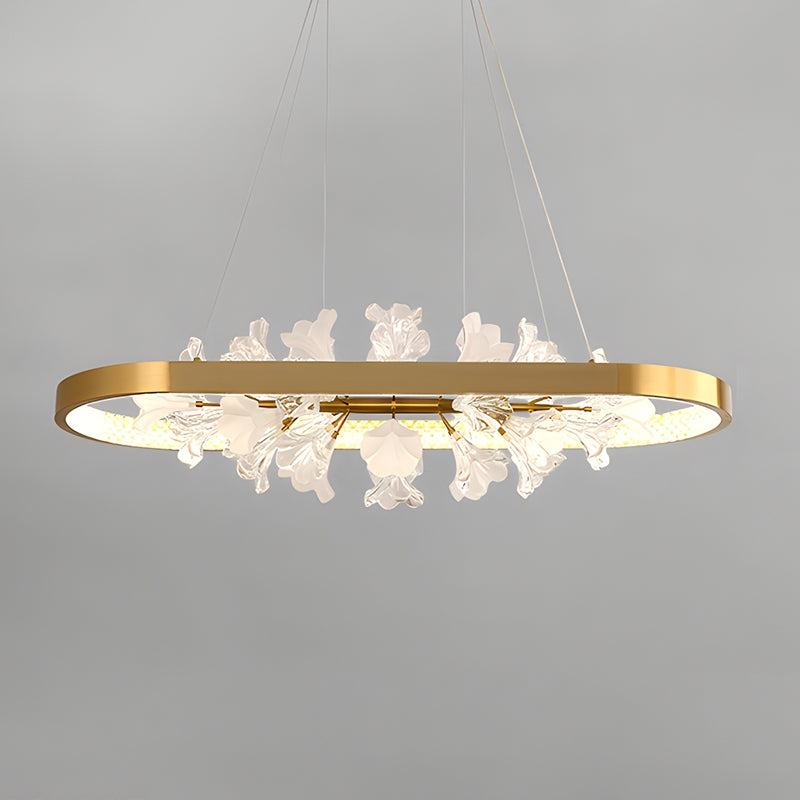 Antizer Nordic Light Luxury Ring Creative Chandelier 1 Circle Ellipse-Ф115cm / 45.28" × H27cm / 10.63" Tricolor Dimming