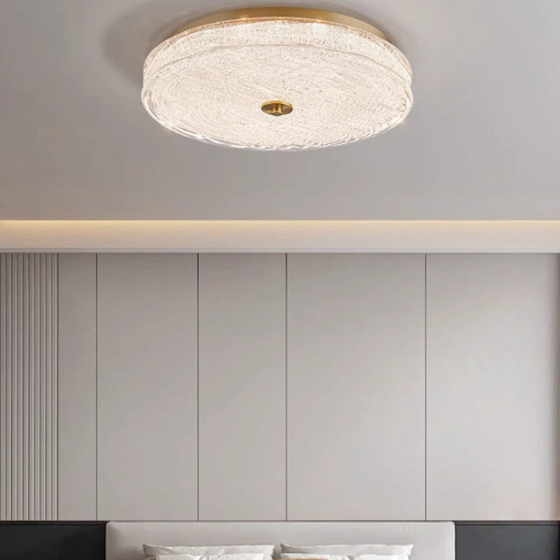 Antizer Luxury Textured Glass Round Ceiling Light