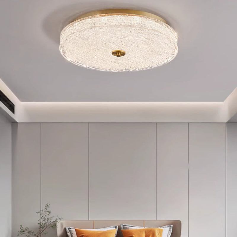 Antizer Luxury Textured Glass Round Ceiling Light