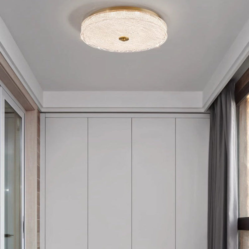 Antizer Luxury Textured Glass Round Ceiling Light