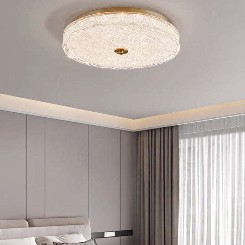 Antizer Luxury Textured Glass Round Ceiling Light