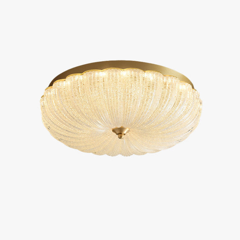 Antizer Vintage Textured Glass Scalloped Ceiling Light
