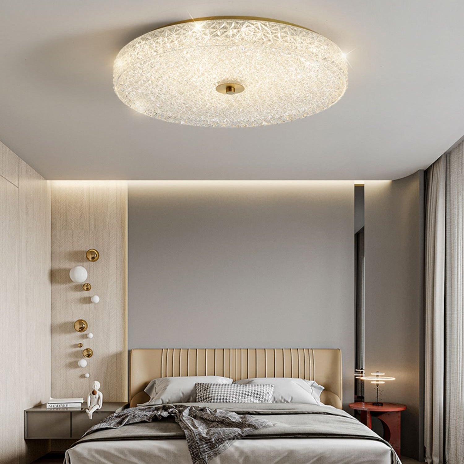 Antizer Textured Glass Round Ceiling Light
