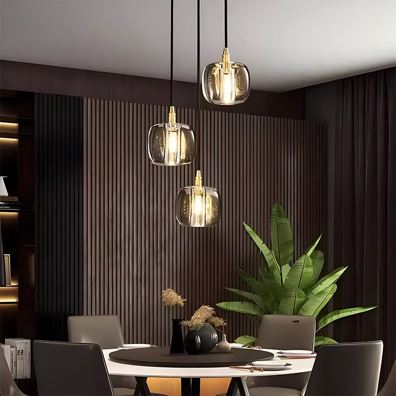 modern multi glass chandelier