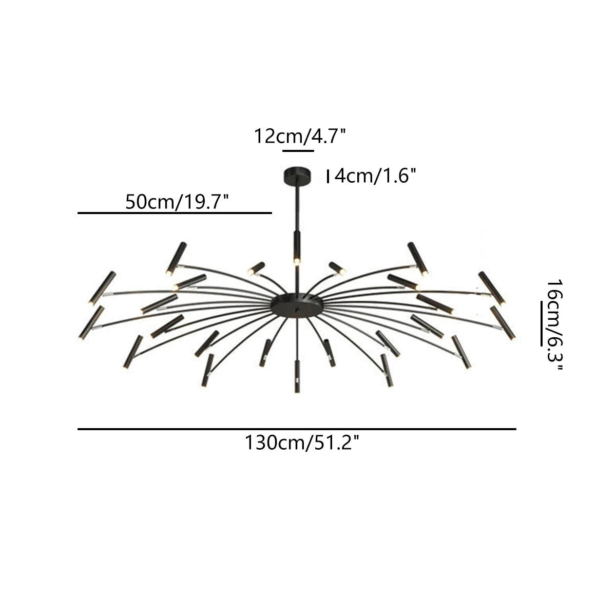 Antizer Modern Adjustable Candelabra Chandelier for Living Room