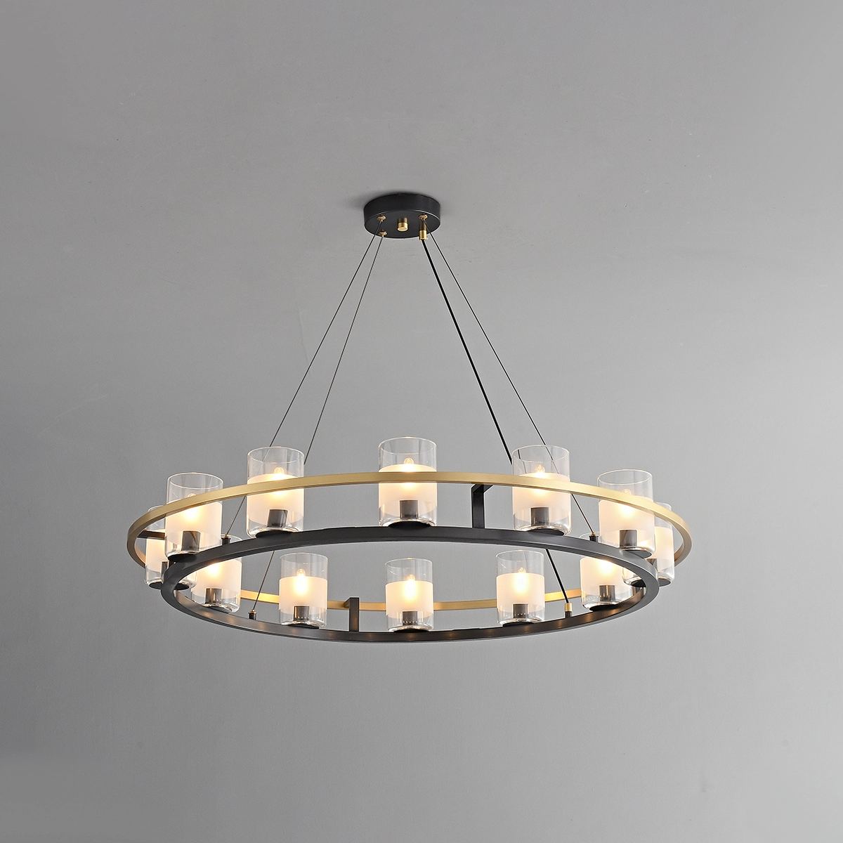 Antizer Nordic Art Simulation Candle Glass Chandelier 12 Heads