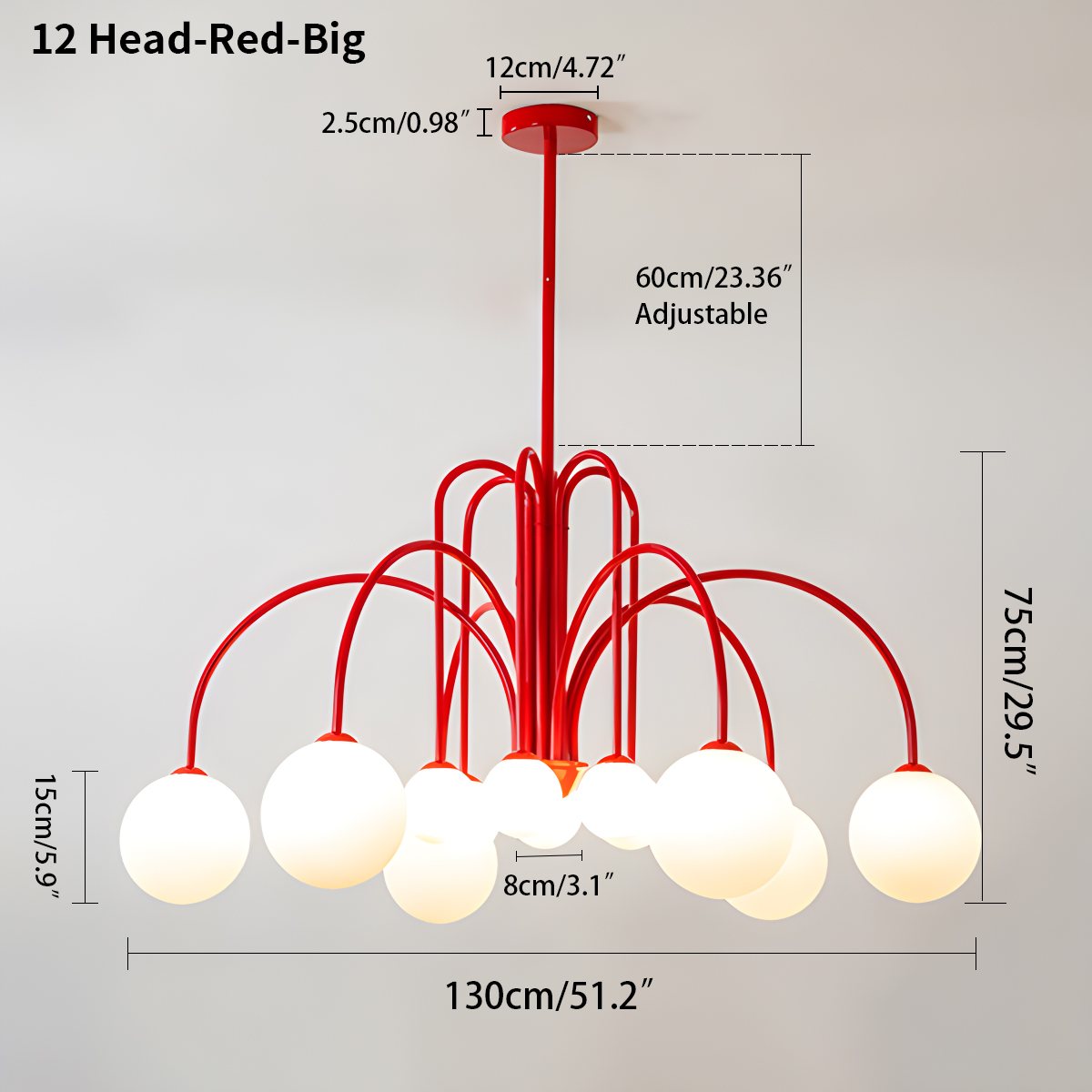modern glass chandelier size