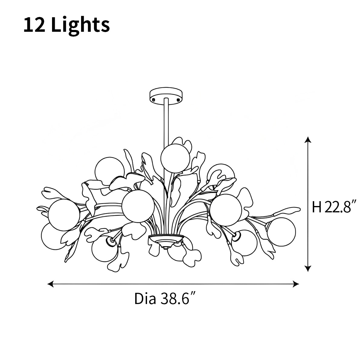 Antizer Thalassa Ginkgo Chandelier for Living Room