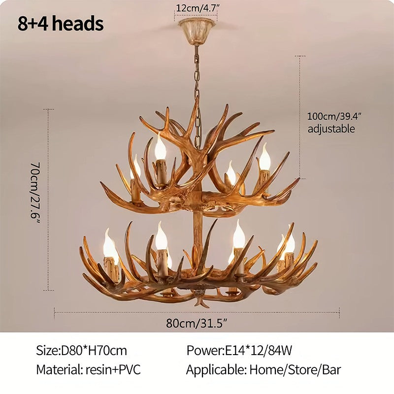 Antizer Antler Shape Resin Chandelier for Living Room