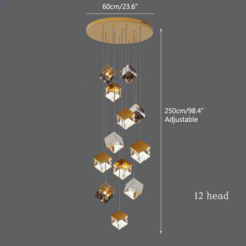 Antizer Ice Cube Textured Glass Chandelier