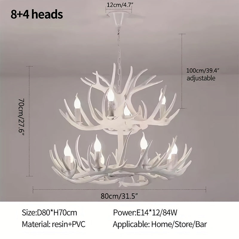 Antizer Antler Shape Resin Chandelier for Living Room