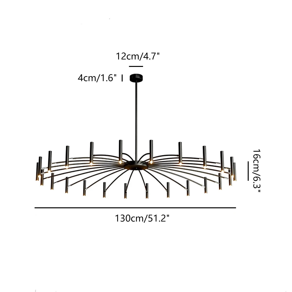 Antizer Modern Adjustable Candelabra Chandelier for Living Room