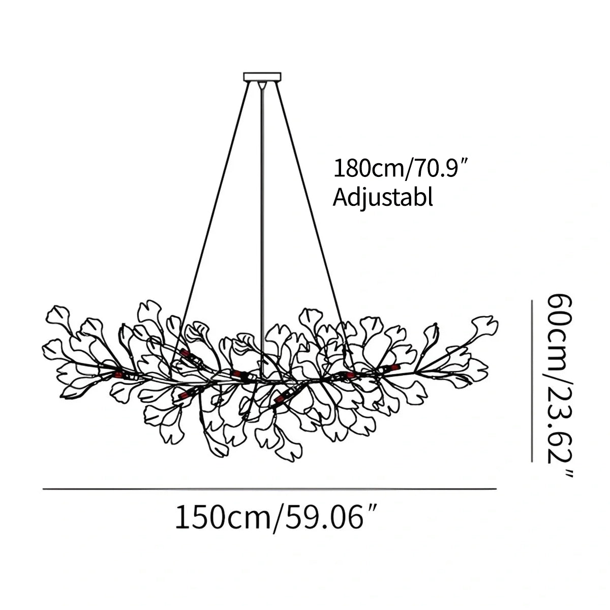 Antizer Ginkgo Chandeliers-B for Living Room