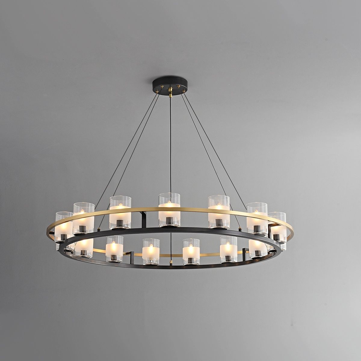 Antizer Nordic Art Simulation Candle Glass Chandelier 15 Heads