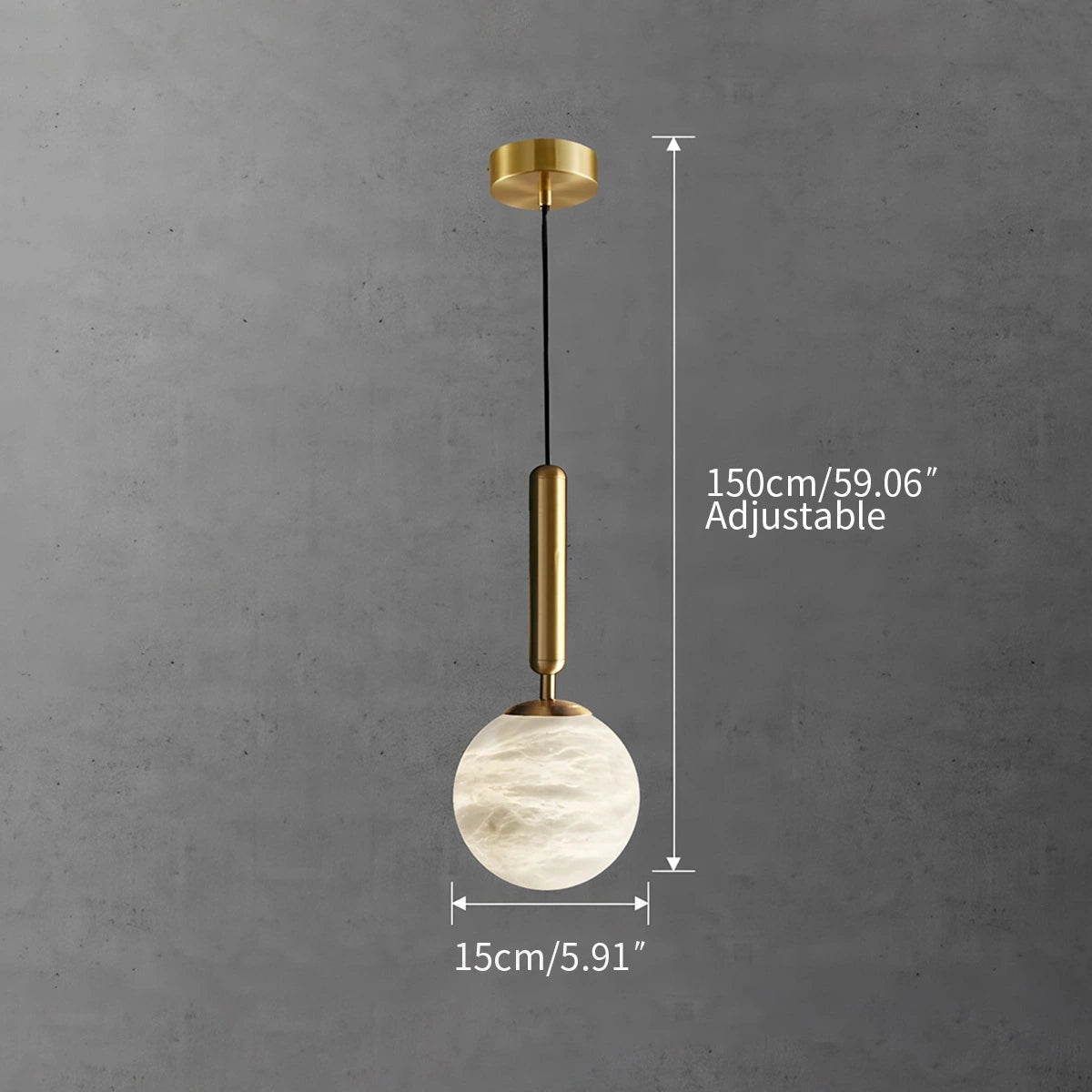 Antizer Modern Globe Spanish Alabaster Pendant Light