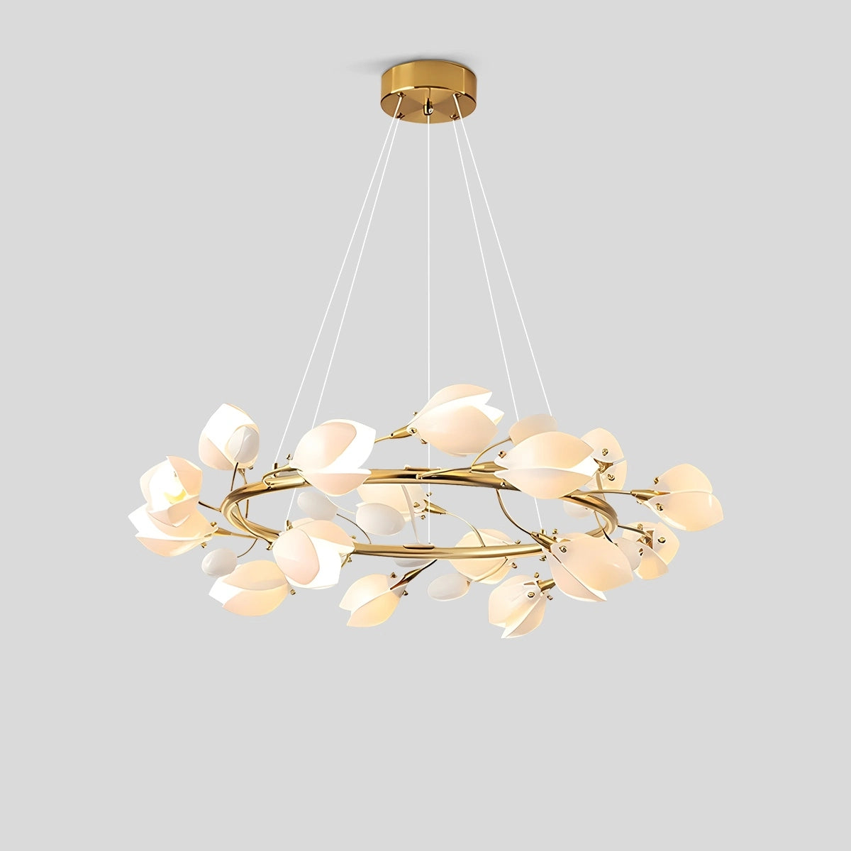 Antizer Ceramics Magnolia Chandelier 16 Heads Tricolor Dimming