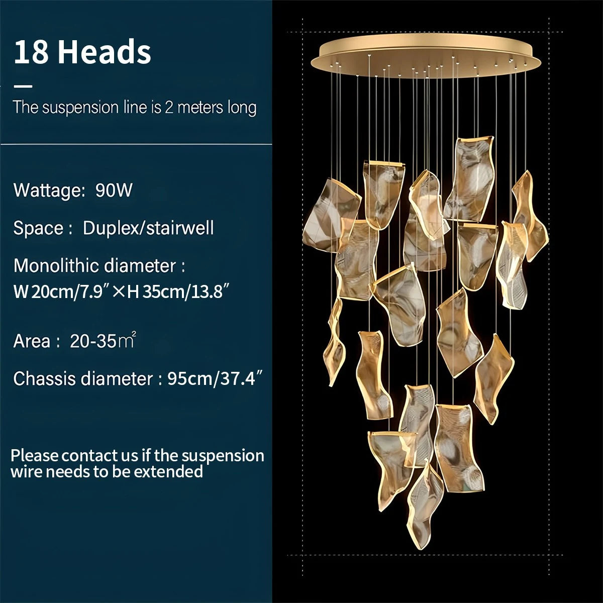 Antizer Light Luxury Art Large Chandelier