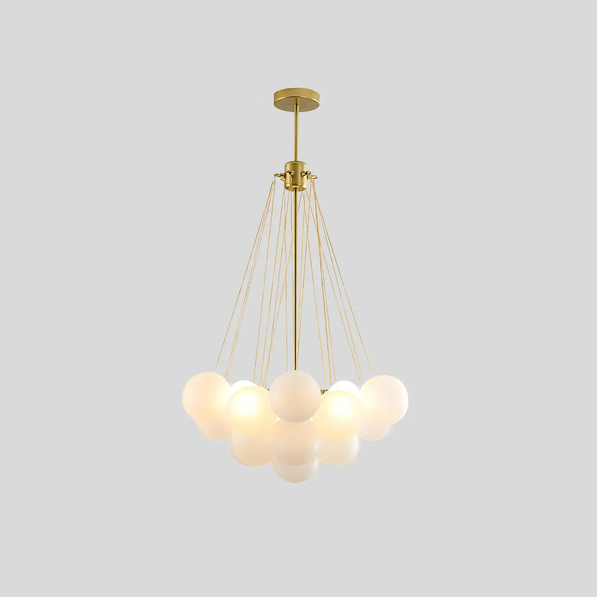 Antizer Modern Bubble Glass Chandelier for Living Room Gold+White 19 heads