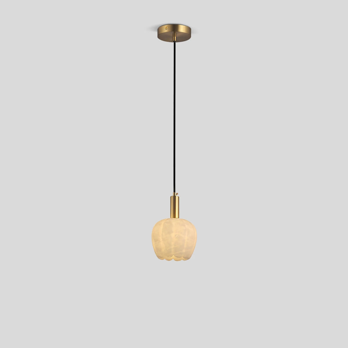 Antizer Flower Bud Shaped Spanish Alabaster Pendant Light 1 Head