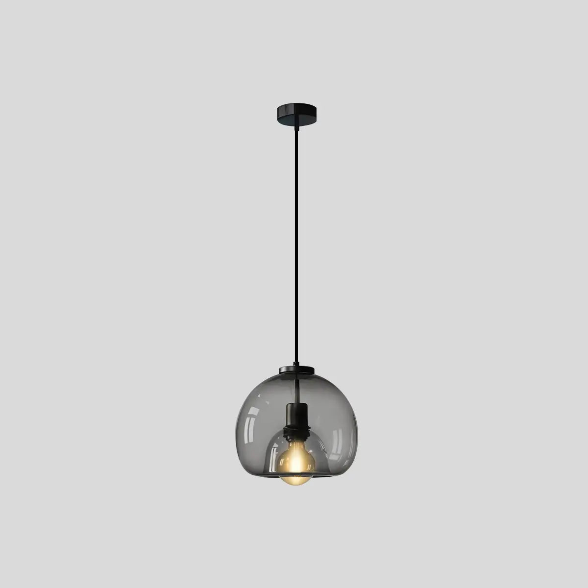 Antizer Smoky Grey Glass Pendant Light 1 Head
