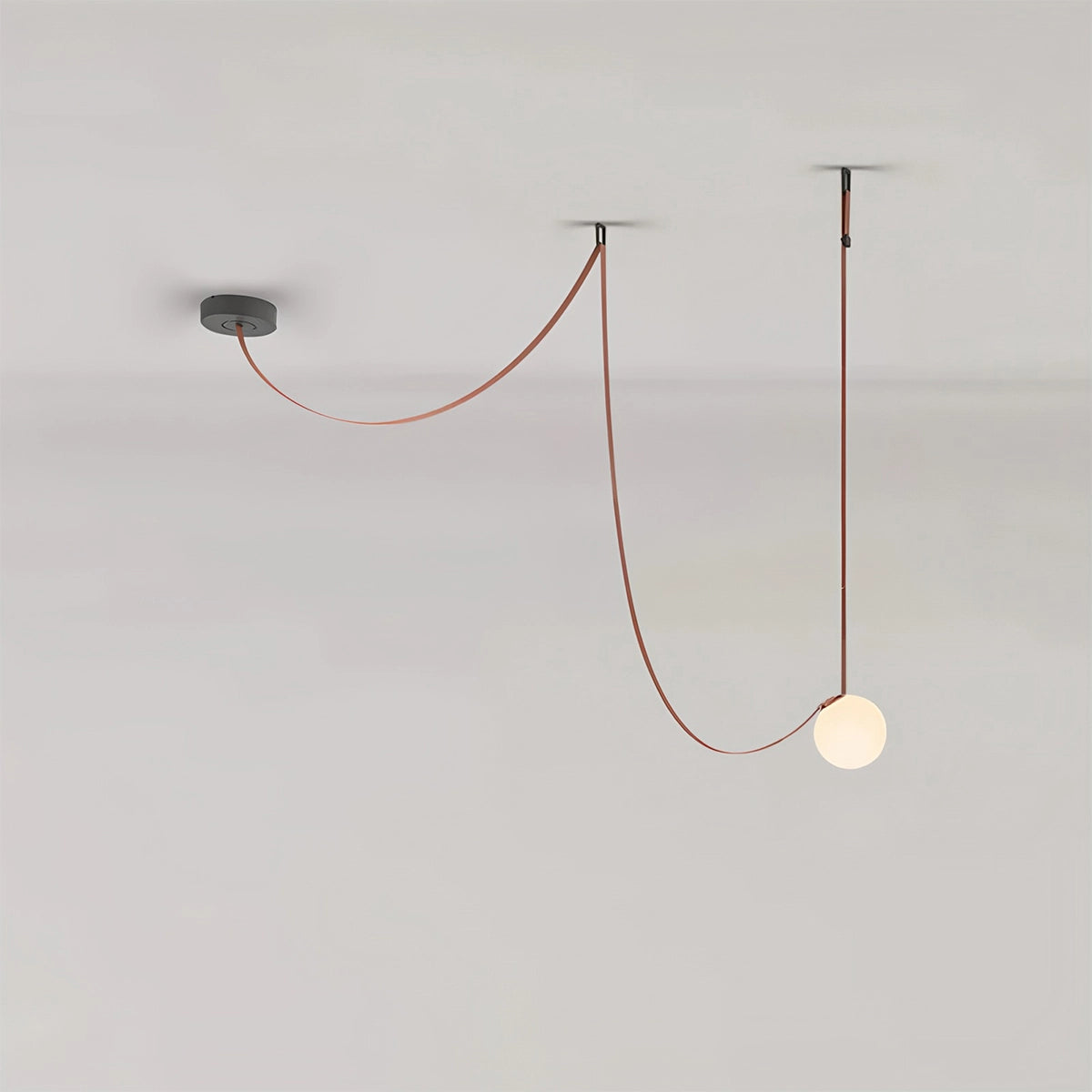 Antizer Modern Leather Strap Globe Pendant Light 1 lights