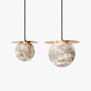 WOMO Alabaster Globe Disc Pendant Light-WM2921