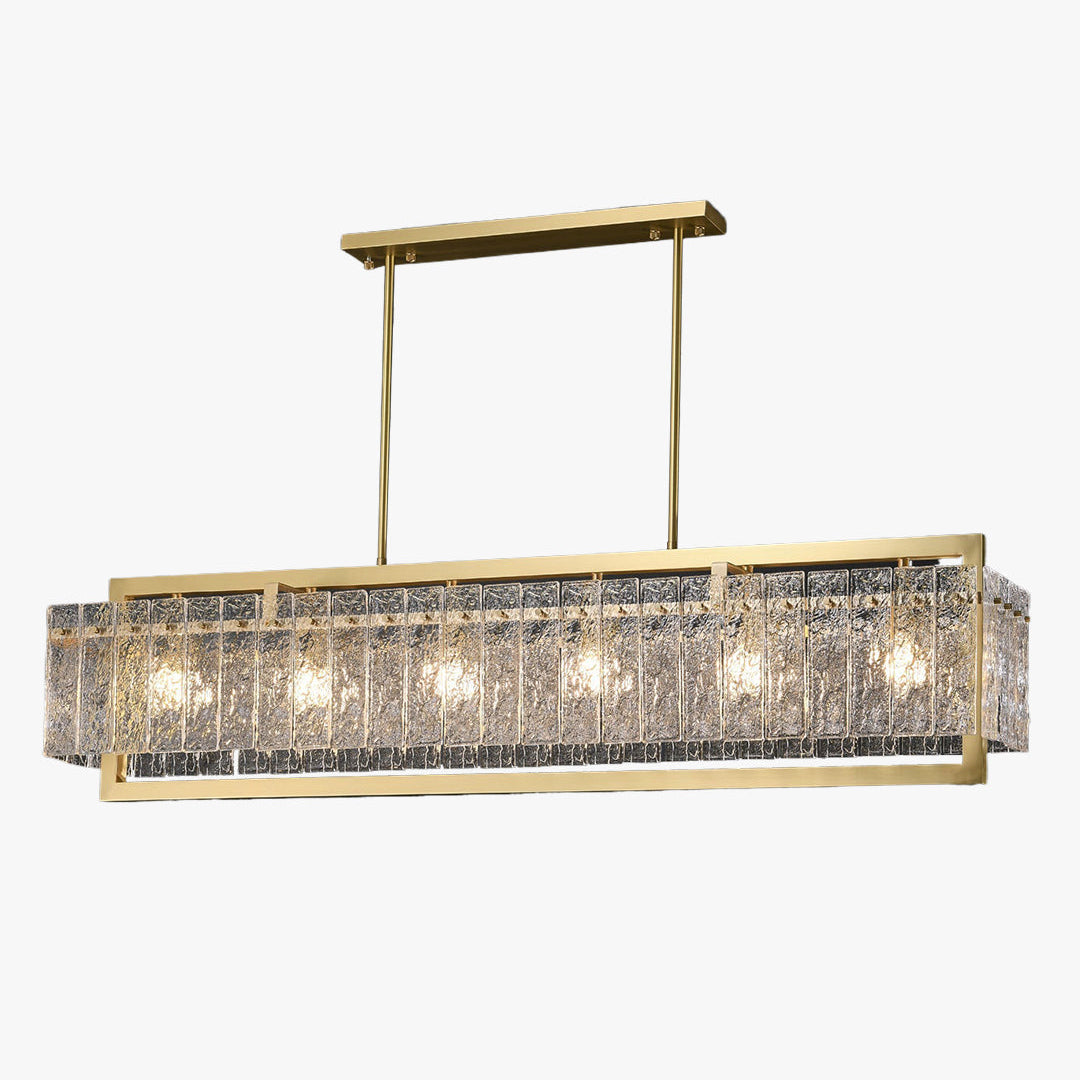 Textured Glass Linear Chandelier