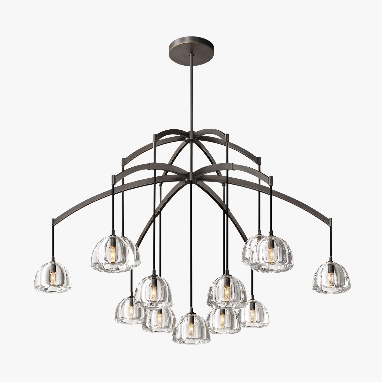 Antizer Modern Branch Hemisphere Round Glass Chandelier