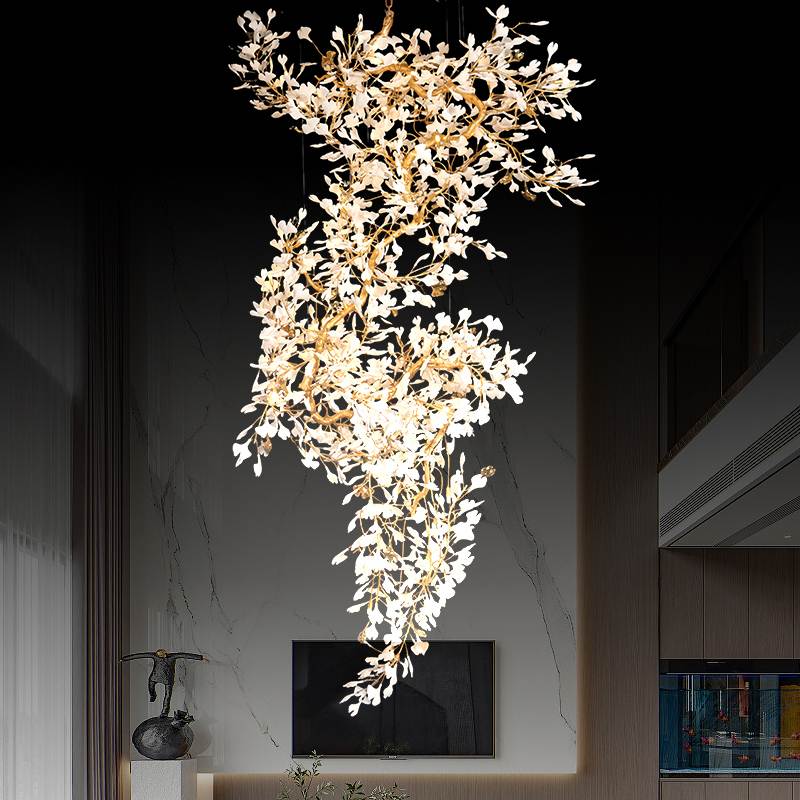Antizer Large Ginkgo Leaf Chandelier