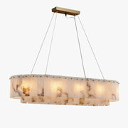 Antizer Modern Oval Linear Alabaster Chandelier